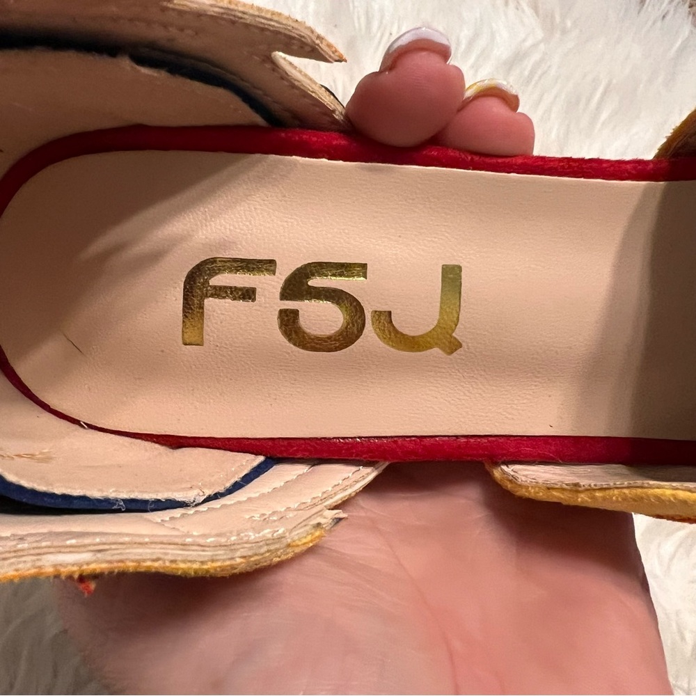 Fsj Multicolor Lightning Bolt Platform Heels Prid… - image 4